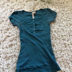 Teal Henley Top by Eyeshadow vintage Y2K, 2000